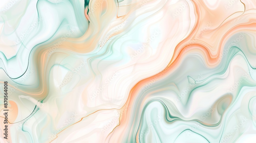 Aufkleber abstract marble design in pastel colors with fluid shapes and empty space for text