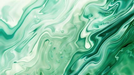 Obraz premium Mint Green Marbled Fluid Background with Copyspace