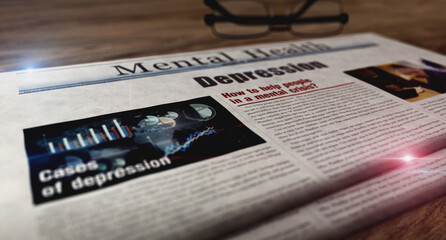 Obraz premium Depression newspaper on table