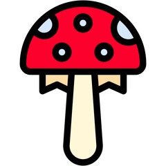 Vector Icon Champignon, Mushroom, Vegan, Food, Diet, Italian Food