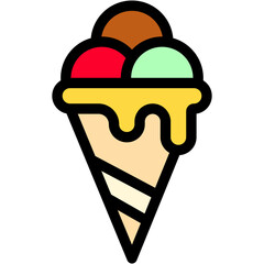Vector Icon Gelato, Ice Cream, Italian, Food And Restaurant, Bakery