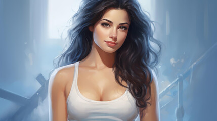 Naklejka premium Stunning portrait of a young, fit, and healthy sportswoman.