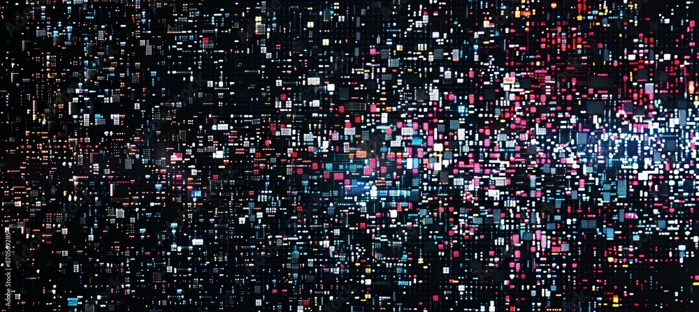 Poster Abstract grainy noise glitch background. TV error screen damage distortion. Generative AI technology.