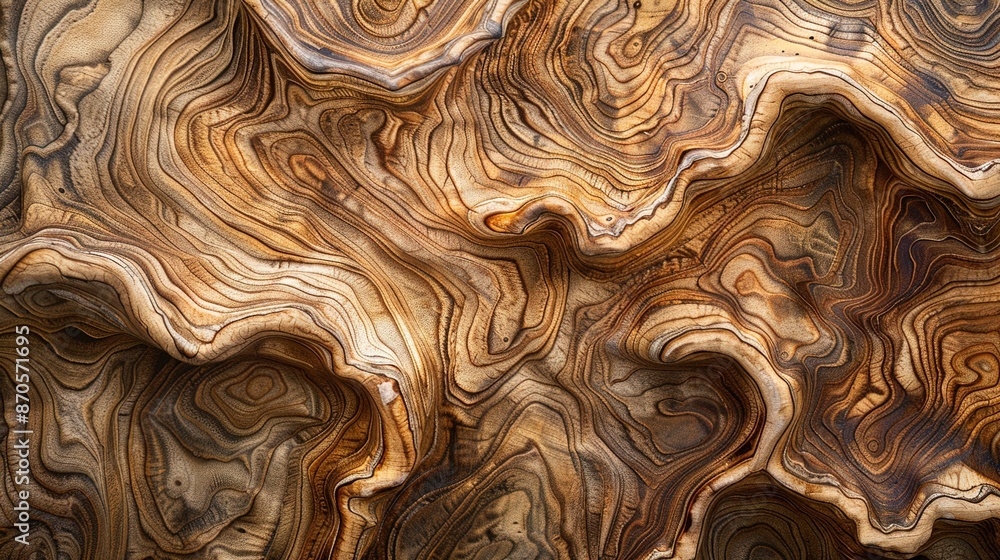 Poster intricate macro view of textured olive wood with natural patterns