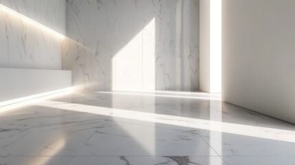 Obraz premium Serene White Marble Elegance in Minimalist Setting