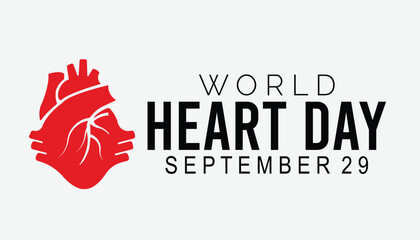 World Heart Day is observed every year on September .banner design template Vector illustration background design.