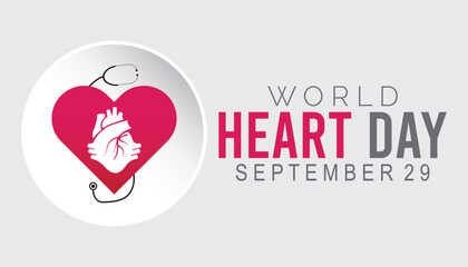 World Heart Day is observed every year on September .banner design template Vector illustration background design.