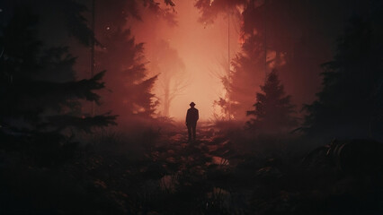 Horror city silent streets eerie buildings dark CGI for Game dev or Ghost Story | Priest Investigate unoly forest | 2