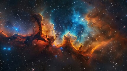 Fototapeta premium Photography of colorful space galaxy cloud nebula