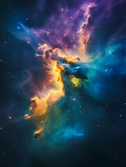 Photography of colorful space galaxy cloud nebula