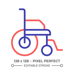 Braille fingertouch language two color line icon. Vision loss special needs. Lifelong healthcare bicolor outline symbol. Duotone linear pictogram. Isolated illustration. Editable stroke