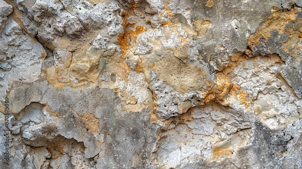 Poster textured limestone wall in earthy tones - macro close-up of rough surface with natural colors and pa