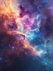 Naklejka premium Photography of colorful space galaxy cloud nebula