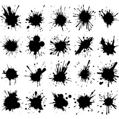 ink splash vector set illustration isolated