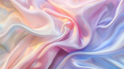 Obraz premium Serene Elegance - Smooth Silk Fabric in Soft Pastel Hues Reflecting Light
