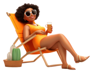 PNG Sunglasses sunbathing sitting cartoon.