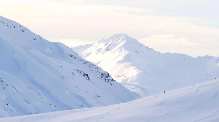 Obraz premium Snow-capped mountain landscape in winter