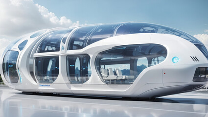 Obraz premium future flying cars and robotic technology