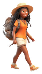PNG Walking cartoon female toy.