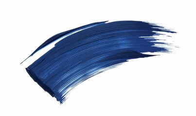 Blue paint brush stroke smear color texture swatch background lipstick white smudge isolated. Brush makeup navy paint cosmetic design blue
