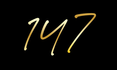  Number Gold Casual Modern Logo