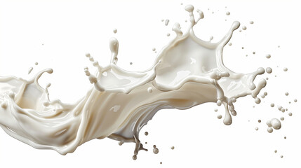 delicious milk splashes, cut outwave of splash, isolated,
