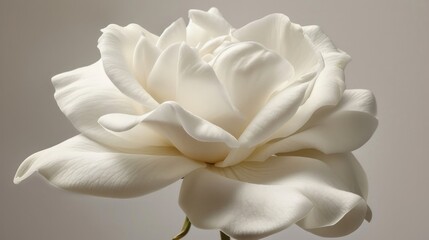 Fototapeta premium A close-up photograph of a white gardenia, its waxy petals and intoxicating fragrance exuding timeless elegance