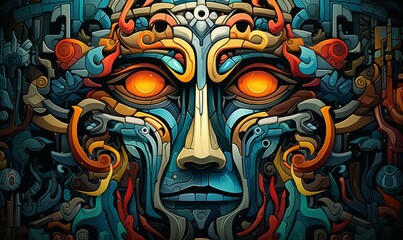 Obraz premium abstract legends flat design top view mythical theme cartoon drawing vivid