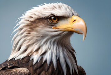 Obraz premium portrait of an eagle, isolated on a blue background