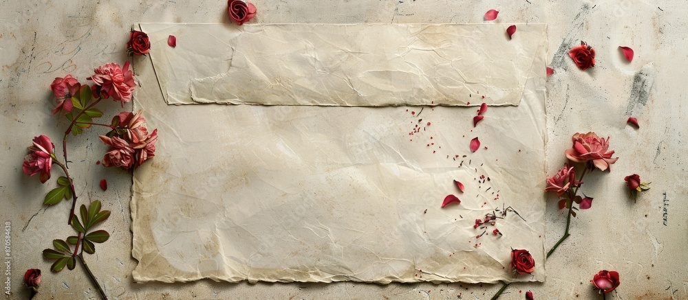 Poster design featuring romantic letters with copy space image.