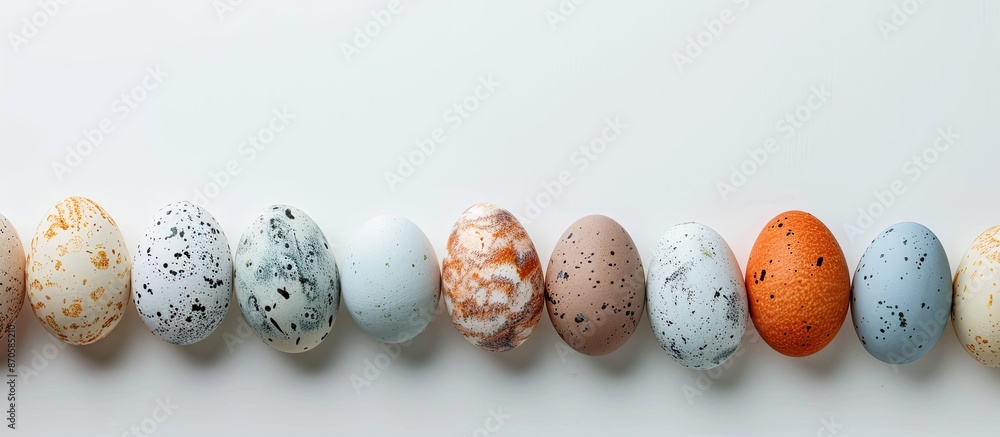 Aufkleber Easter eggs displayed against a white backdrop with ample copy space image.