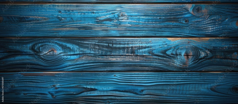 Aufkleber blue wooden texture background panel with copy space image.