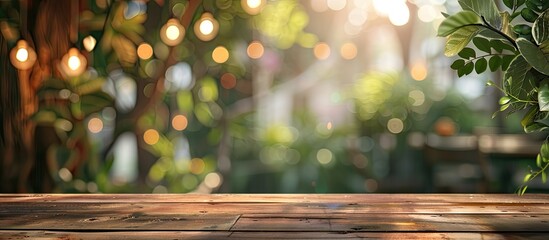 Blurry background with a tabletop setting and copy space image.