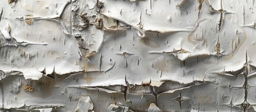 Poster Close-up of textured birch bark creating a natural background paper with copy space image.