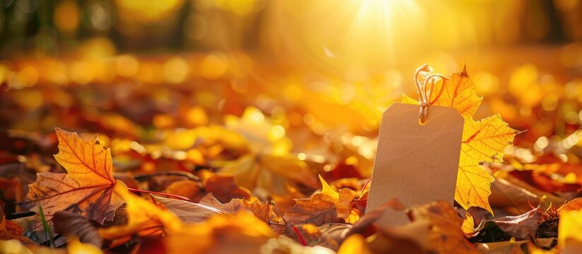 Danke label on an autumn-inspired background with copy space image.