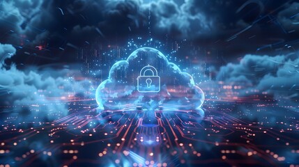Obraz premium Secure Cloud Computing, Cyber Security Concept.