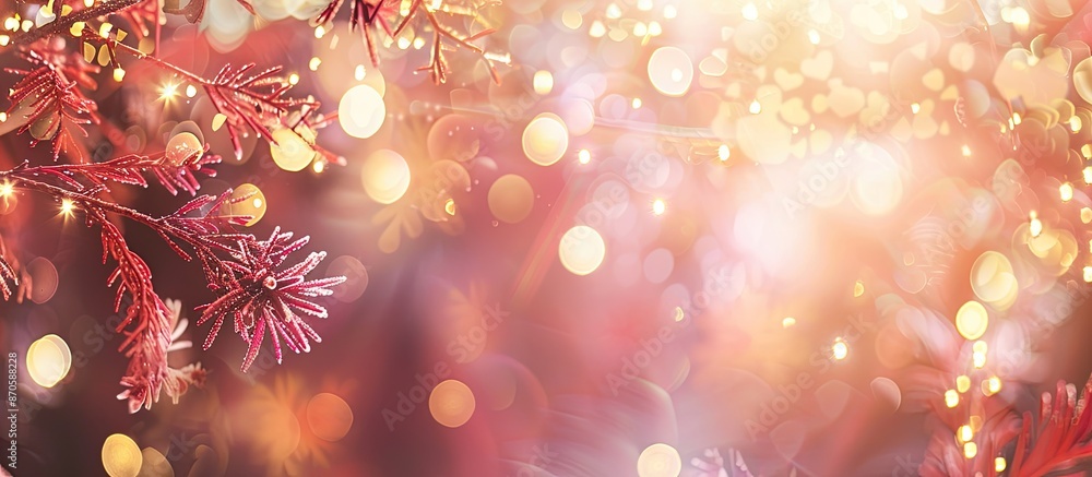 Poster abstract holiday background with fireworks on new year's eve and room for copy space image.
