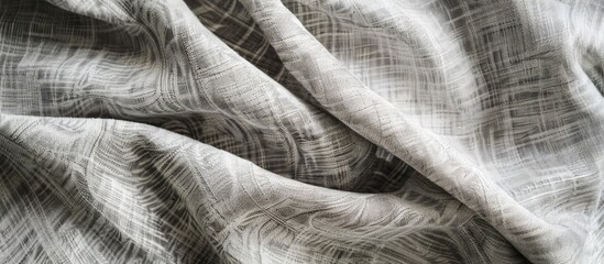 Detailed close-up shot of a gray textile with a textured background suitable for product displays with copy space image available.