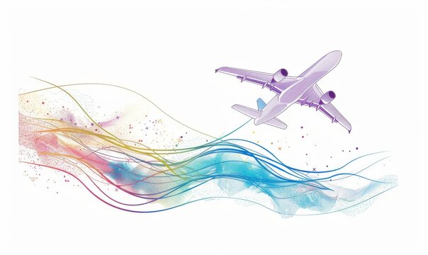 recommend clip art: Continuous line paper plane, airplane vector art background. Abstract doodle email, mail plane, travel dream concept air. Business trip 