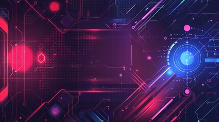 Fototapeta premium Graphic design background of tech scene. space area for text