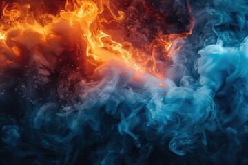 Blue and Red Elemental Intertwine