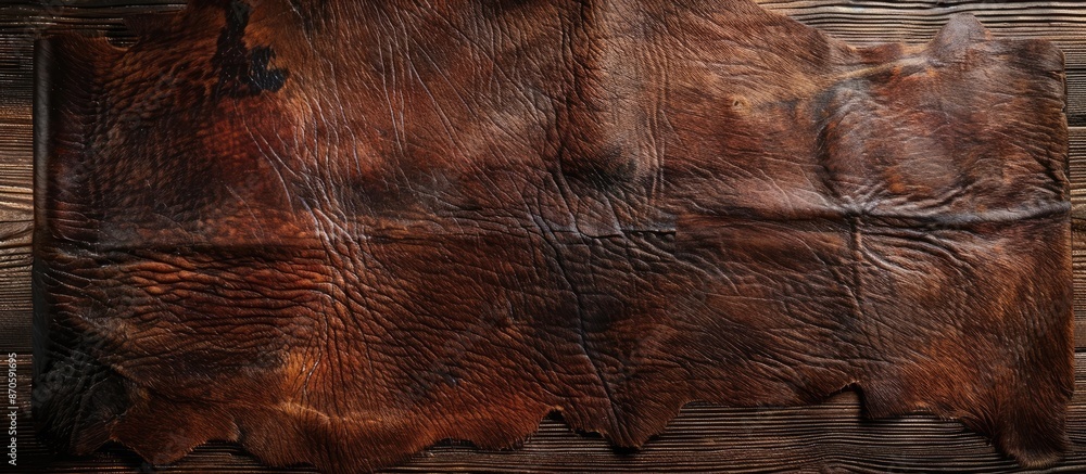 Aufkleber Authentic leather backdrop showcasing cow hide with copy space image.