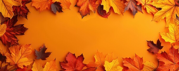Fototapeta premium Banner for Professional Autumn-Themed Corporate Newsletter Design for Seasonal Business Updates.