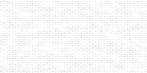 Vintage white wash brick wall texture for design. Horizontal background for your text or image. White brick wall background - Vector