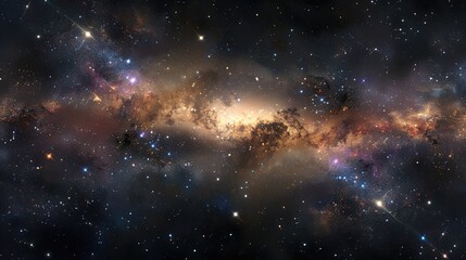 Fototapeta premium Celestial Symphony: Vast Nebulaic Landscape with Distant Galaxies