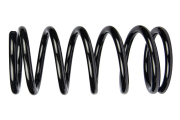 Black Coil Spring Isolated On White Background