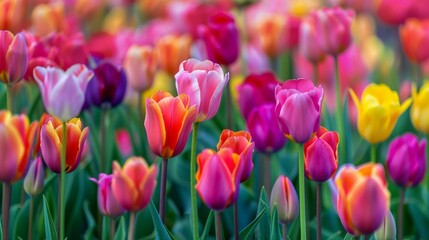 Obraz premium Colorful Tulip Field.