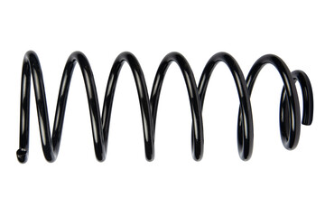 Black Coil Spring Isolated On White Background