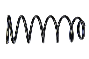 Black Coil Spring Isolated On White Background