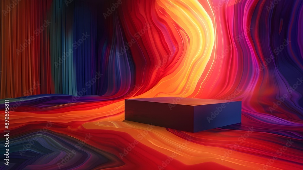 Aufkleber abstract colorful background with platform.
